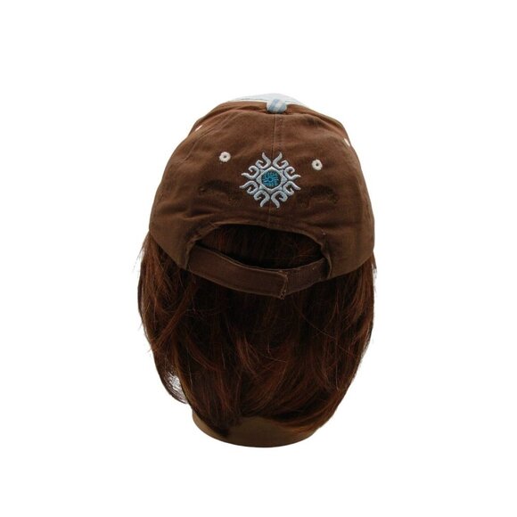Surfer Logo Blue Checker Brown Hat Beach Island Ocean Surf Sun Distressed OSFM - Picture 11 of 12
